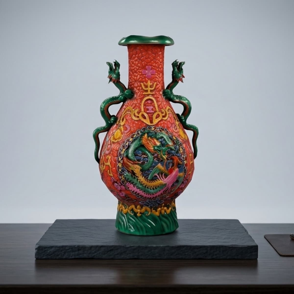 Dragon & Phoenix Vase